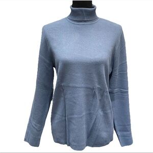 NWT Chico’s Size 3P or US 16P (PETITE) Darcy TURTLENECK Sweater Maltese BLUE